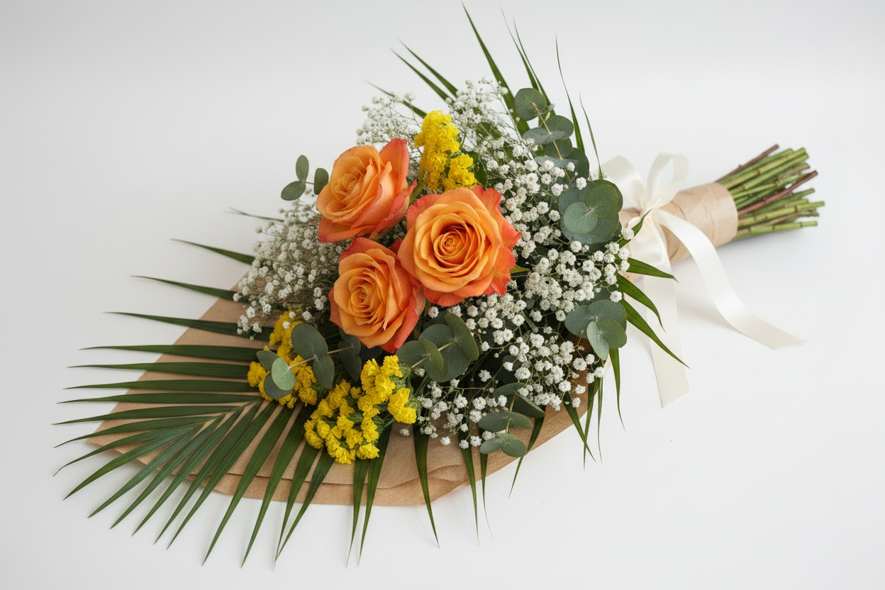 Bouquet a specchio (ornamentale/avvolgente)