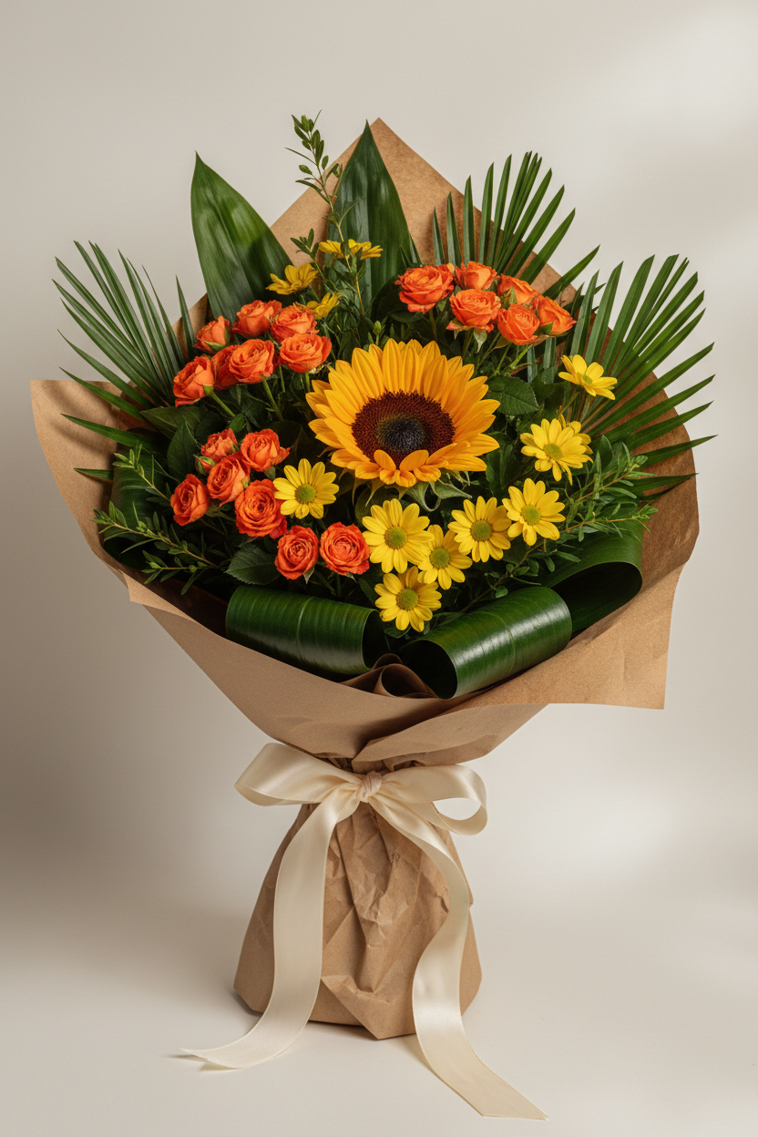 Bouquet pumpkin jack-o'-lantern