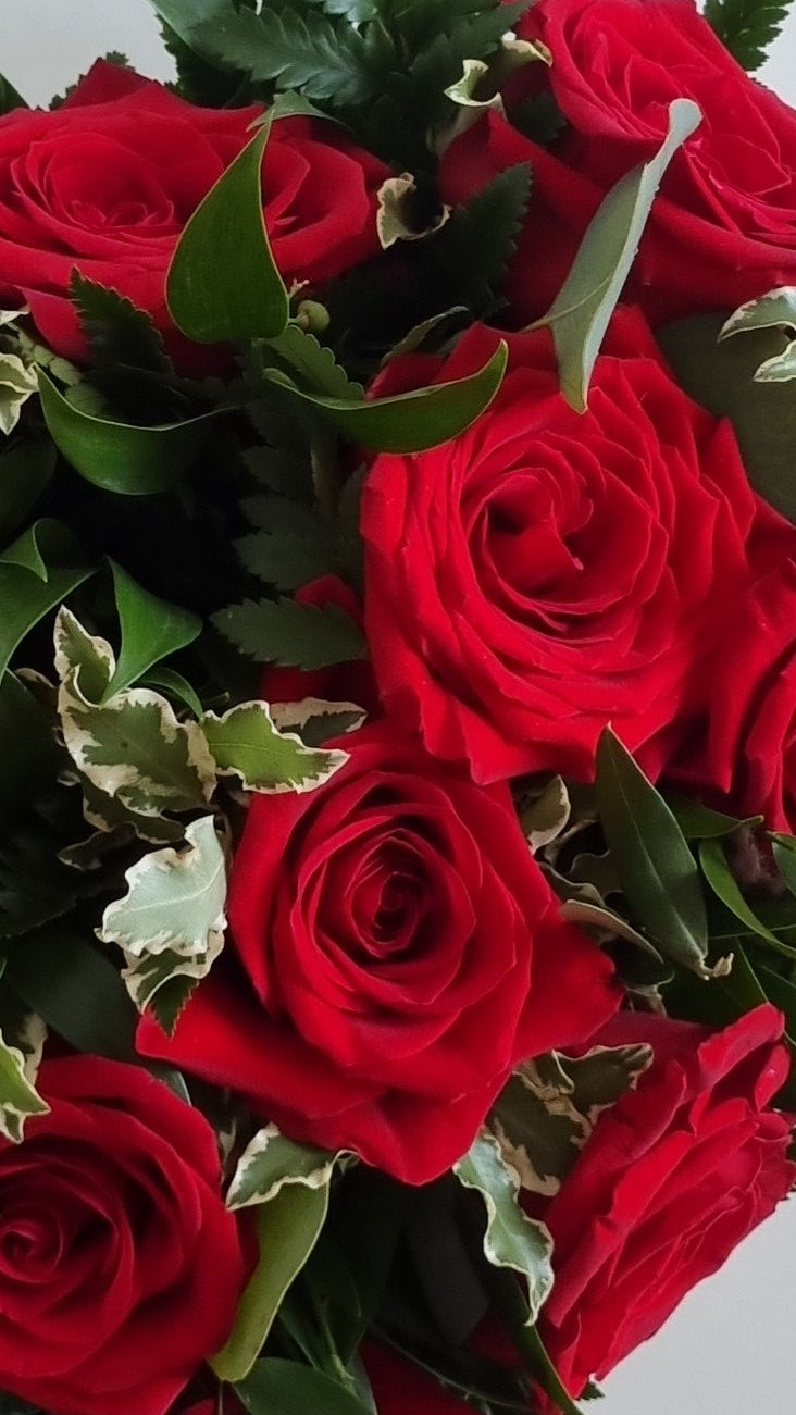 Cuore di rose rosse (composizione romantica)